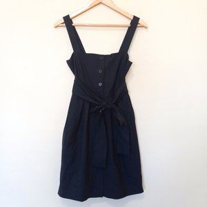 THEORY Women's Black Wool Blend Button Belt Career Office Preppy Dress Size 2